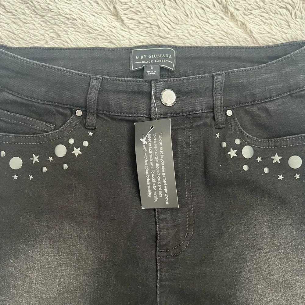 NWT G BY GIULIANNA Black Label Embellished Pocket Shorts Size 6